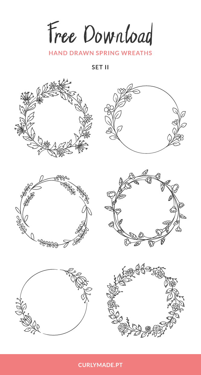 665x1239 Free Download Hand Drawn Spring Wreaths Ii Doodles Wreath