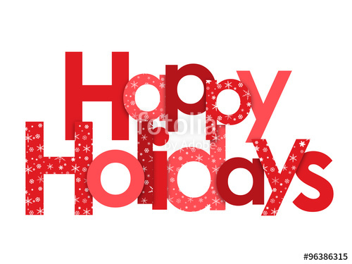 500x375 Happy Holidays Red Vector Letters With Snowflakes Stock Image