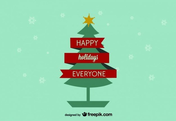 600x414 Happy Holidays Postcard Free Vector