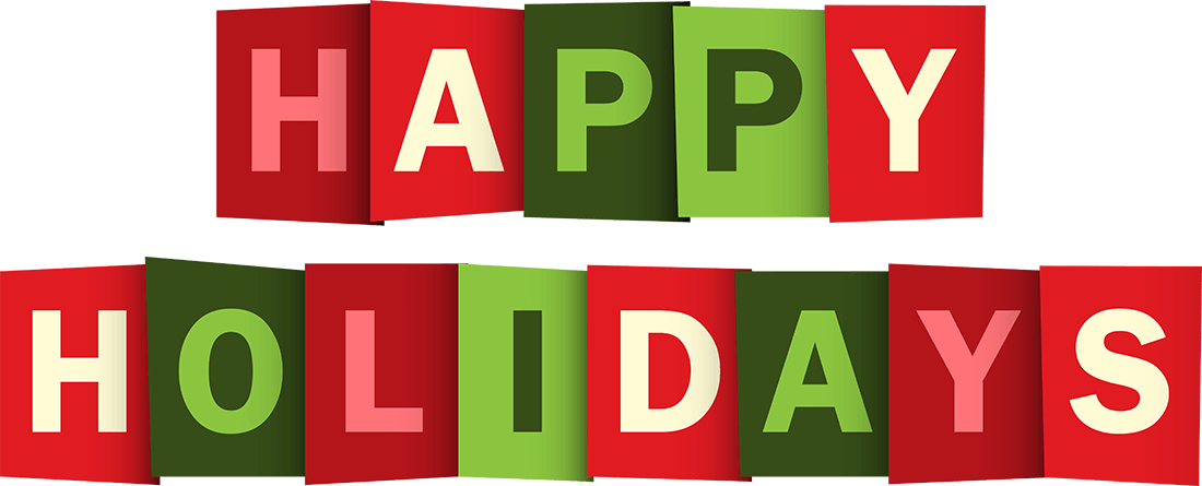 1100x445 Happy Holidays Vector Free Holiday Png