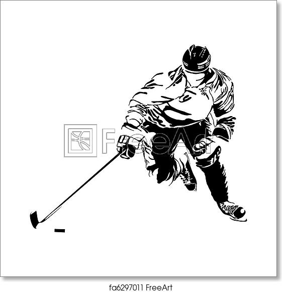 561x581 Free Art Print Of Hockey Vector Hockey Players Silhouette
