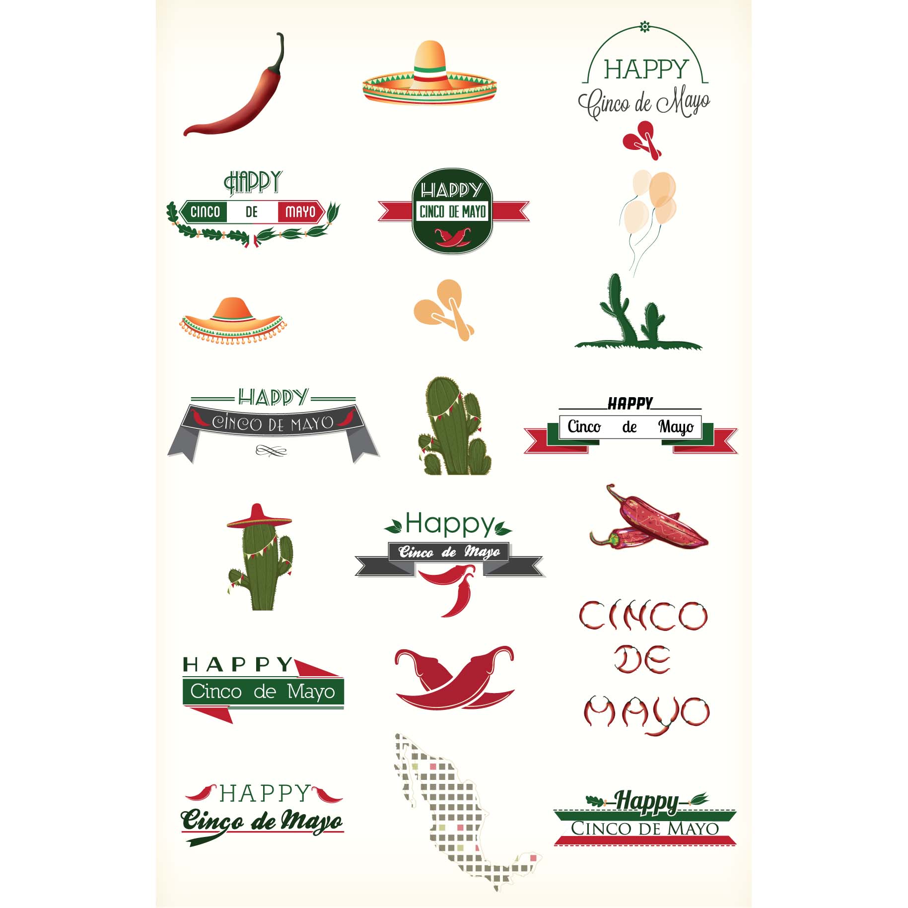 1829x1829 Cinco De Mayo Holiday Vector Free Download