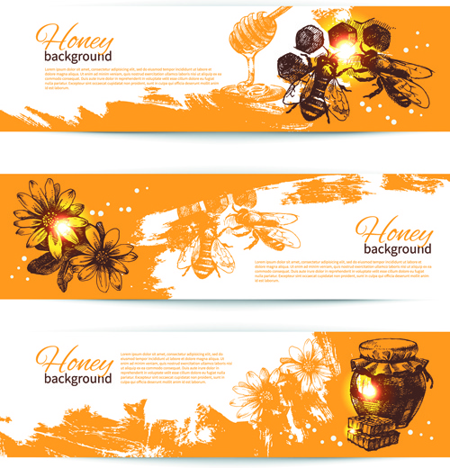 500x520 Vintage Honey Banner Design Vector Free Vector In Adobe