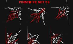 250x150 Hotrod Pinstripe Vector Illustration Set