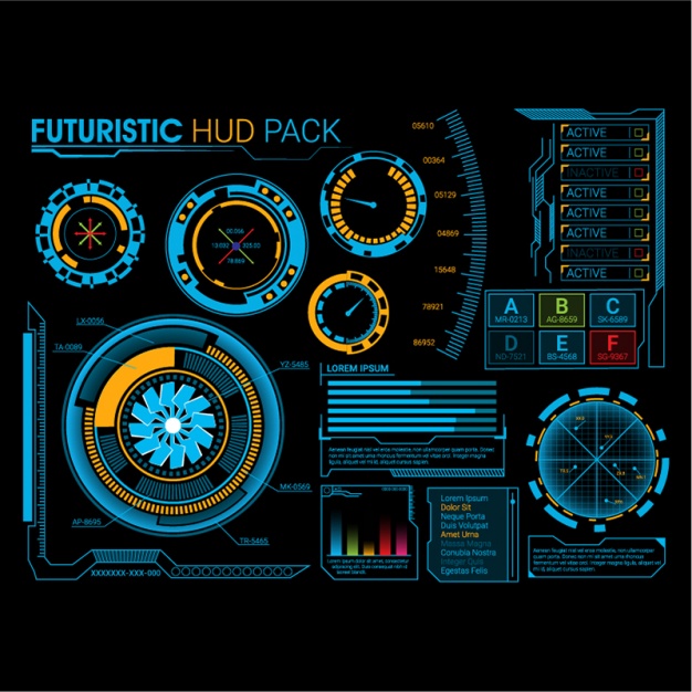 626x626 Futuristic Hud Pack Vector Premium Download