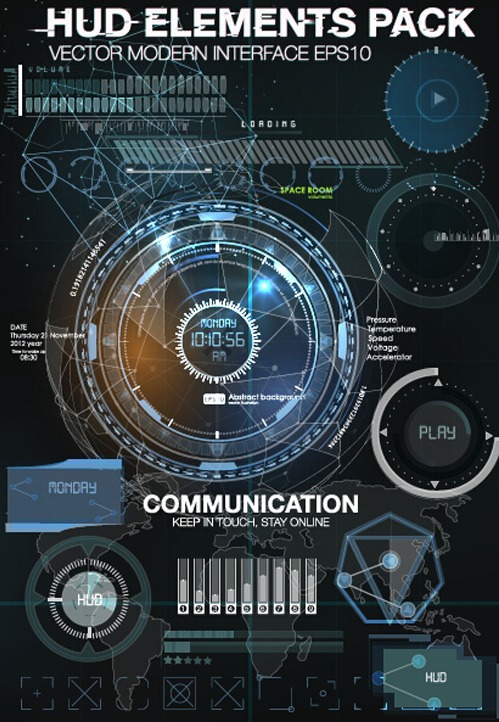 499x722 Vector Modern Infographics Hud Elements Vector Free Vectors
