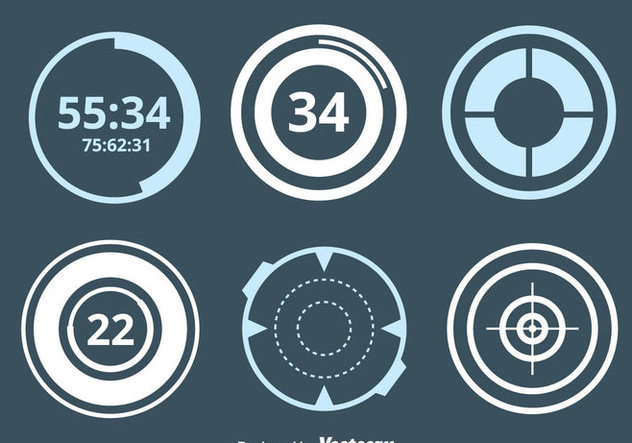 632x443 Circle Hud Element Collection Vector Free Vector Download