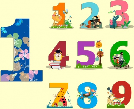 450x368 Colorful Numbers Free Vector Download