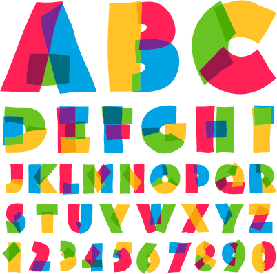 402x397 Cute Colored Alphabet And Numbers Vector Free Download