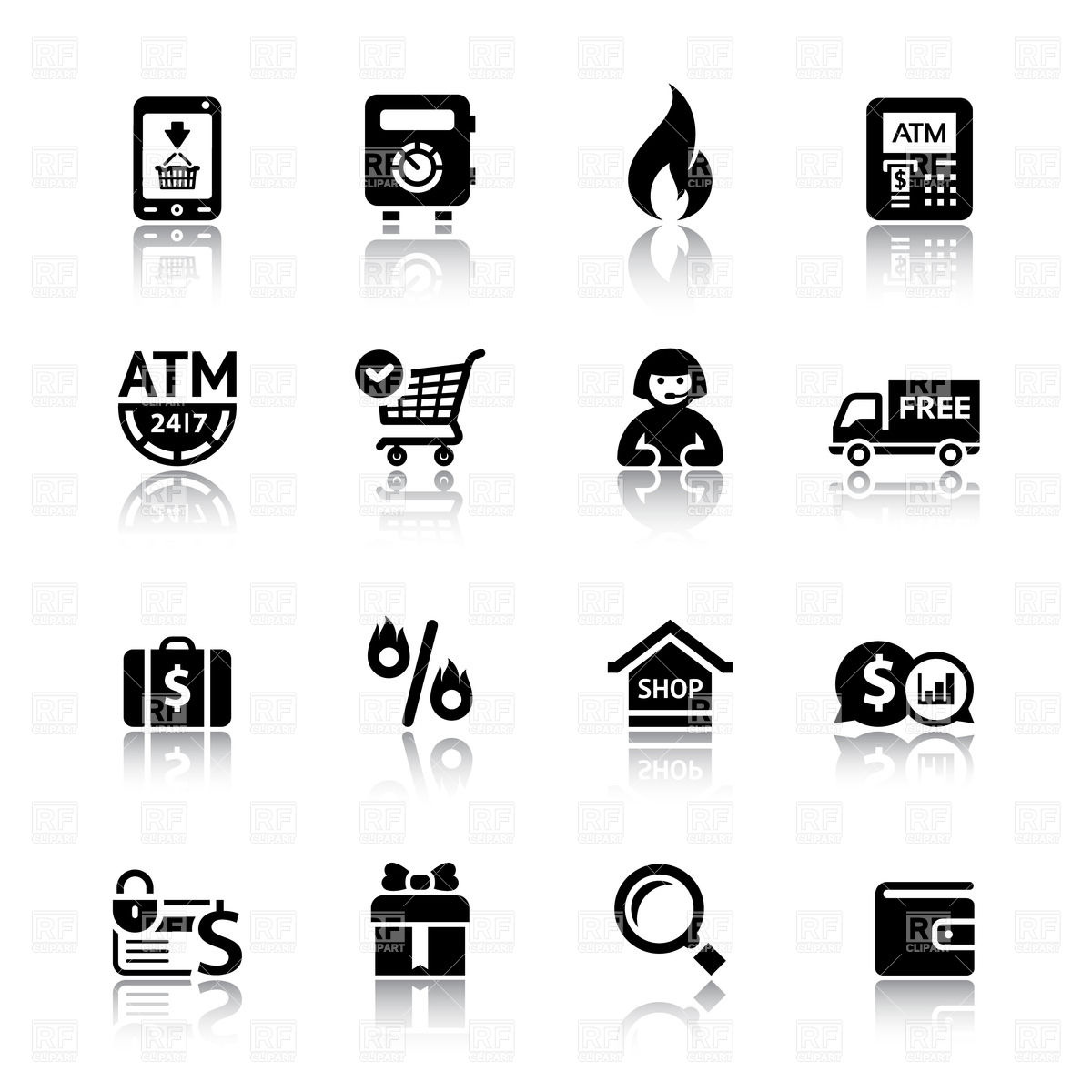 1200x1200 Simple Online Shopping Icons Vector Image Of Icons And Emblems