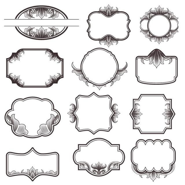 Free Vectors Vintage Ornate Frame Pack Great 640x640 Free Vectors Vintage Ornate Frame Pack Great