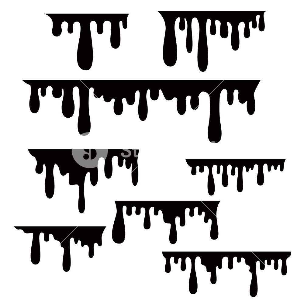 1000x1000 Liquid Or Paint Drips Isolated On White Background Vector Image