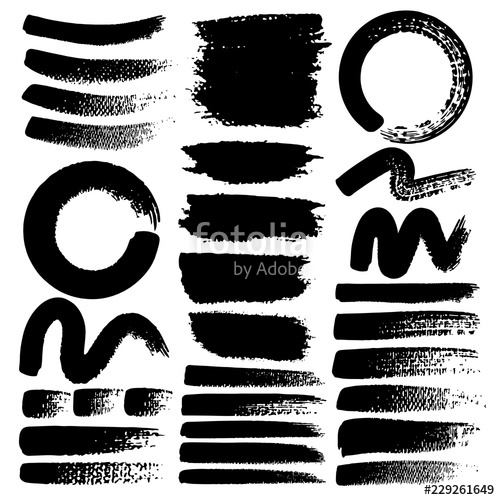 Set Of Brush Stroke, Black Ink Grunge Brush Strokes Vector 500x500 Set Of Brush Stroke, Black Ink Grunge Brush Strokes Vector
