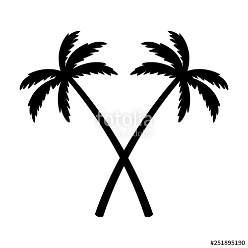 500x500 Palm Tree Coconut Tree Vector Icon Island Logo Dolphin Character
