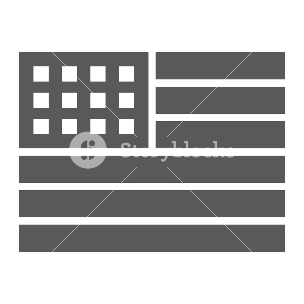 1000x1000 American Flag Glyph Icon, Usa And National, Patriotic Sign, Vector