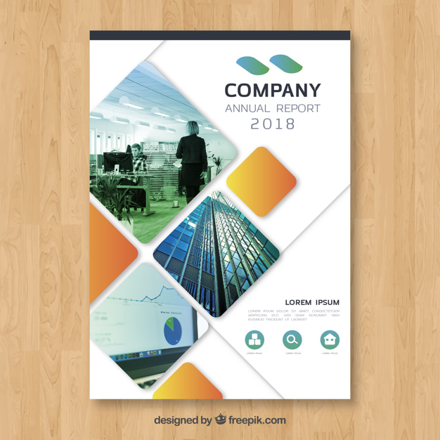 626x626 Annual Report Cover With Image Vector Free Download