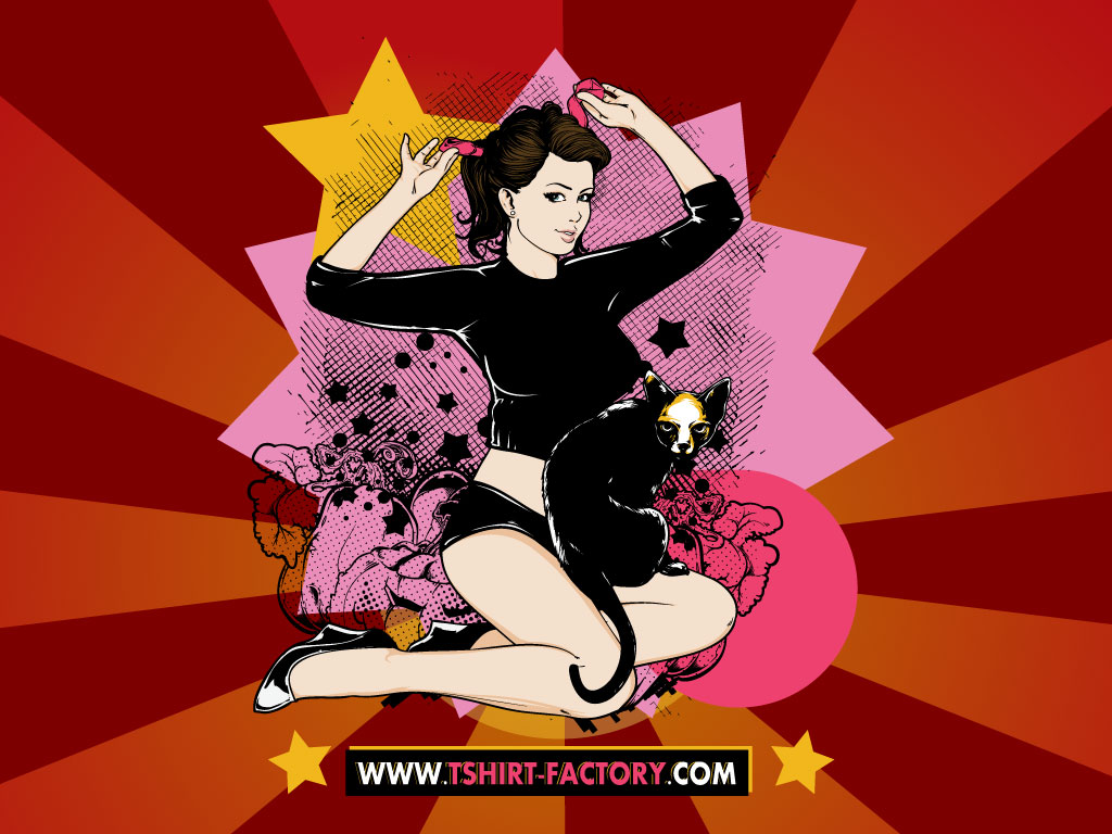 1024x768 Pin Up Girl Vector