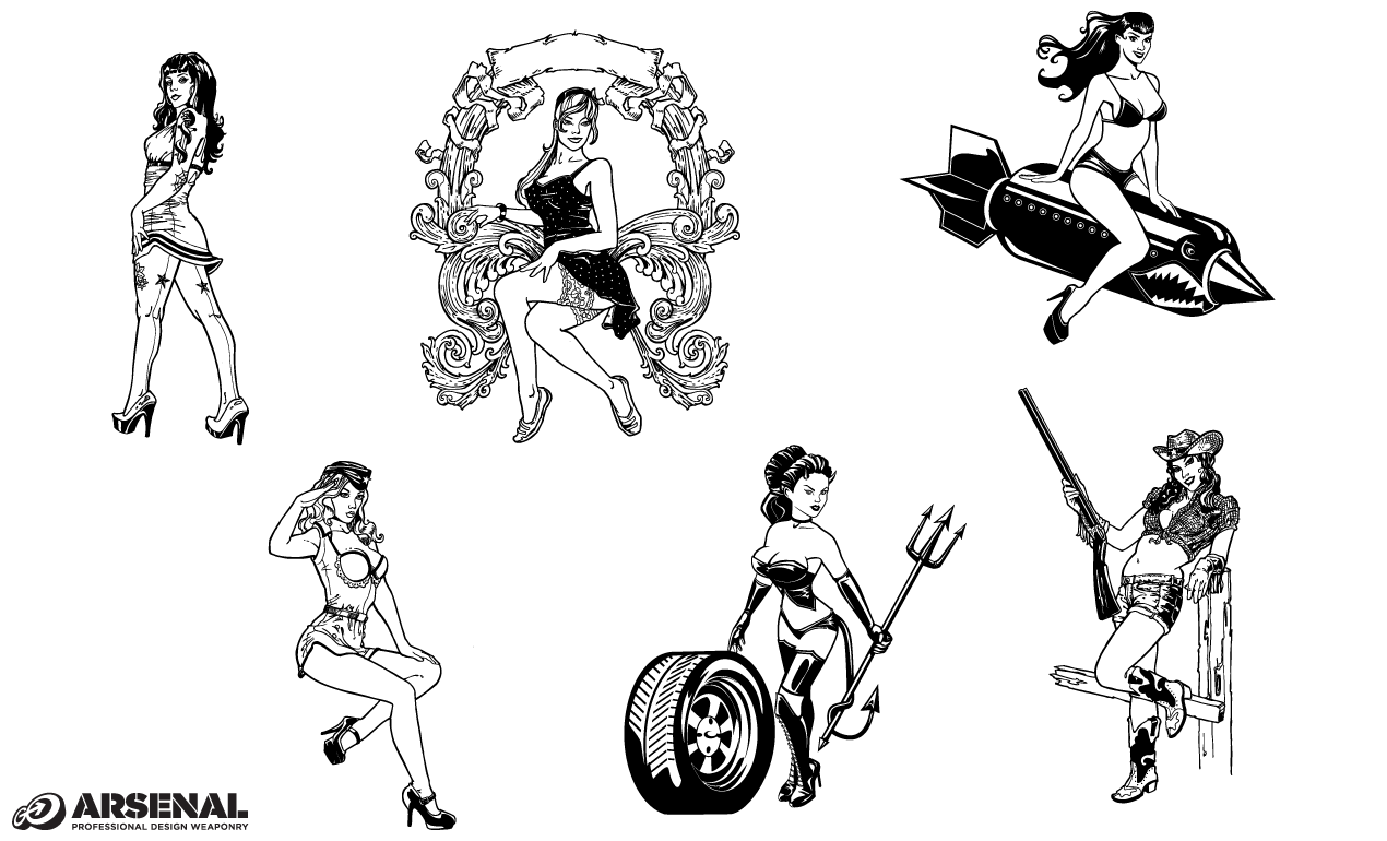 1270x770 Pin Up Girls Vector Pack