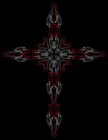 348x450 Pinstripe Christian Cross Vinyl Ready Vector Illustration