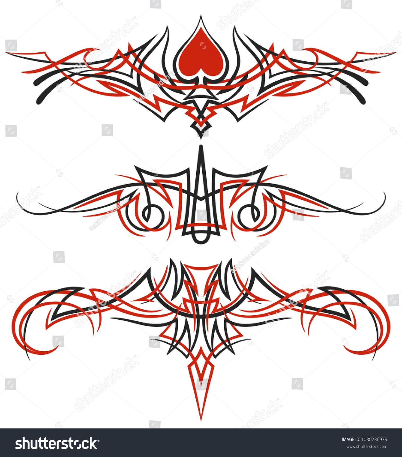 1407x1600 Set Different Pinstripe Graphic Ornaments Stock Vector