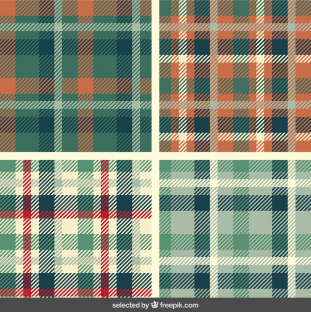 625x626 Tartan Patterns Set Vector Free Download