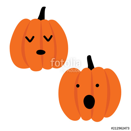 500x500 Spooky And Sleep Halloween Pumpkins Vector Hand Drawn Isolated