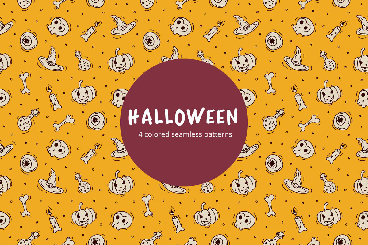 1200x800 Free Halloween Vector Seamless Pattern