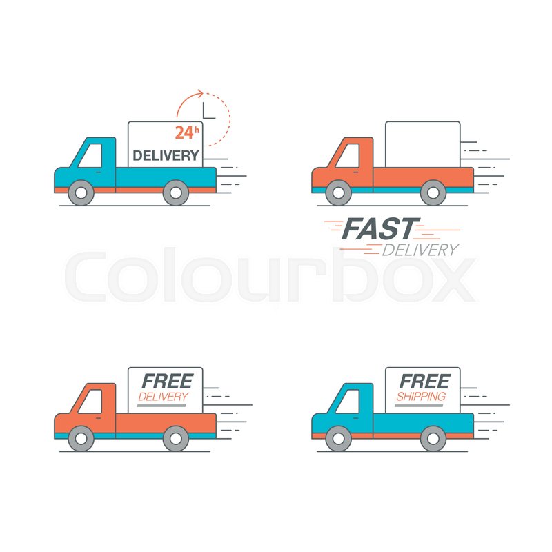 800x800 Delivery Icon Set Pickup Service, Stock Vector Colourbox
