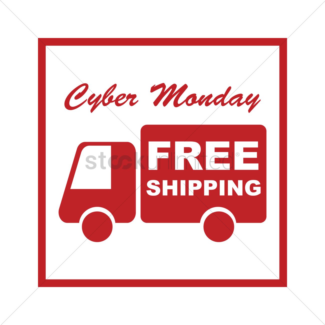 1300x1300 Cyber Monday Free Shipping Vector Image