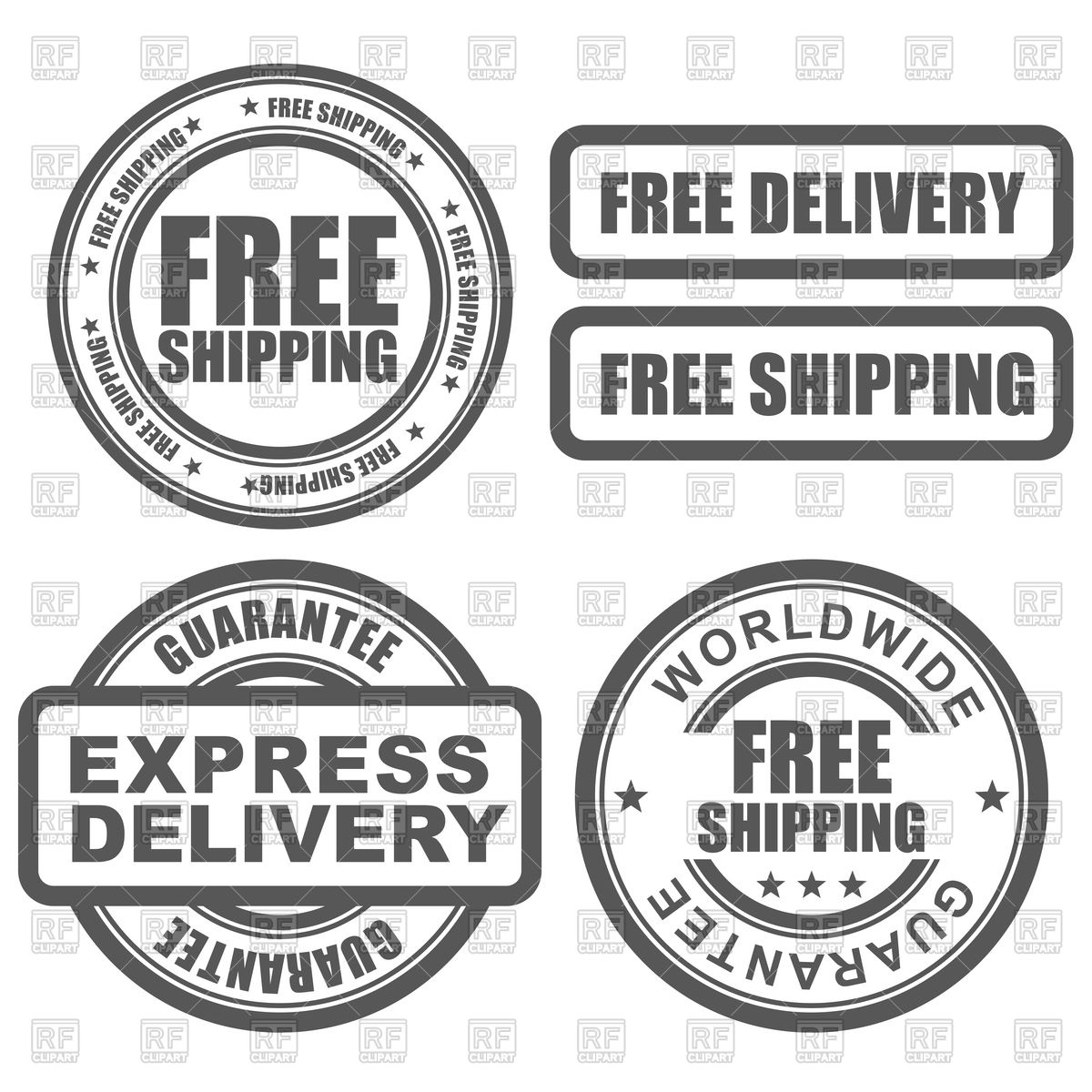 1200x1200 Express Delivery And Free Worldwide Shipping Stamps Vector Image
