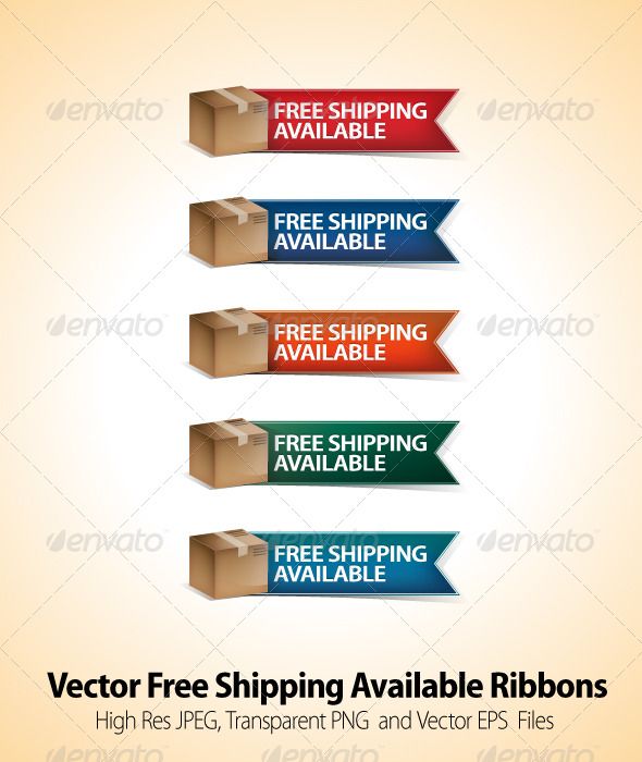 590x700 Free Shipping Vector Ribbons Object Print Fonts, Vector Design