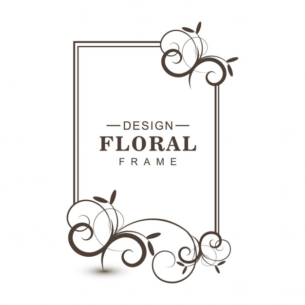 626x626 Simple Black Floral Frame Vector Free Download