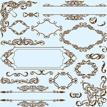 348x350 Simple Frame With Borders And Ornaments Vector Design Free