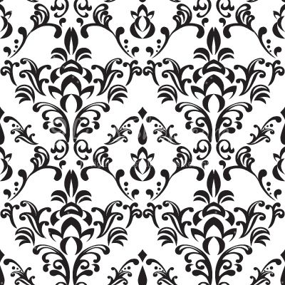 Simple Free Black And White Damask Vector Pattern 400x400 Simple Free Black And White Damask Vector Pattern