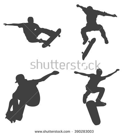 450x470 Skateboard Vector Silhouettes Free Vector Graphics Download