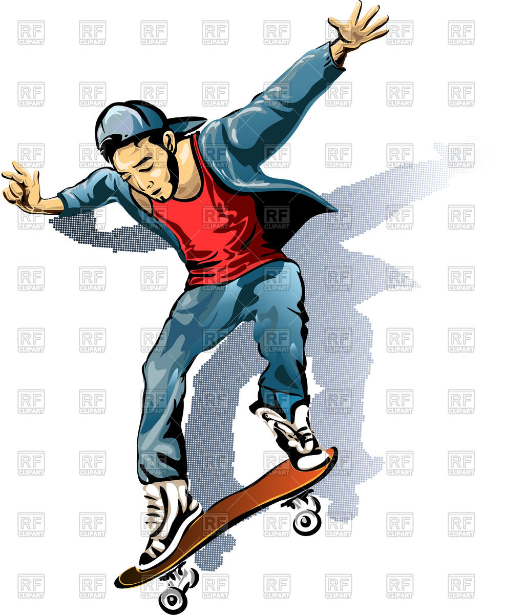 986x1200 Young Man On The Skateboard Vector Image Of People