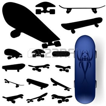 350x350 Skateboard Vector Skateboard Silhouette Set Illustration