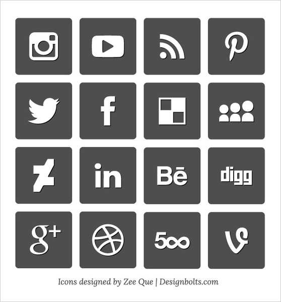 558x600 Free Simple Vector Social Media Icons Set Free Vector