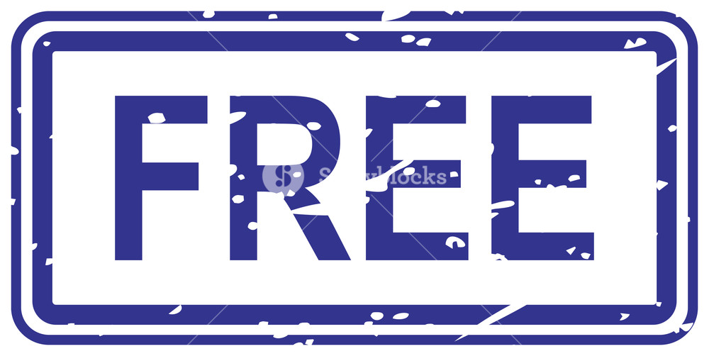 1000x502 Blue Rubber Stamp Vector For Free Business Concept Royalty Free