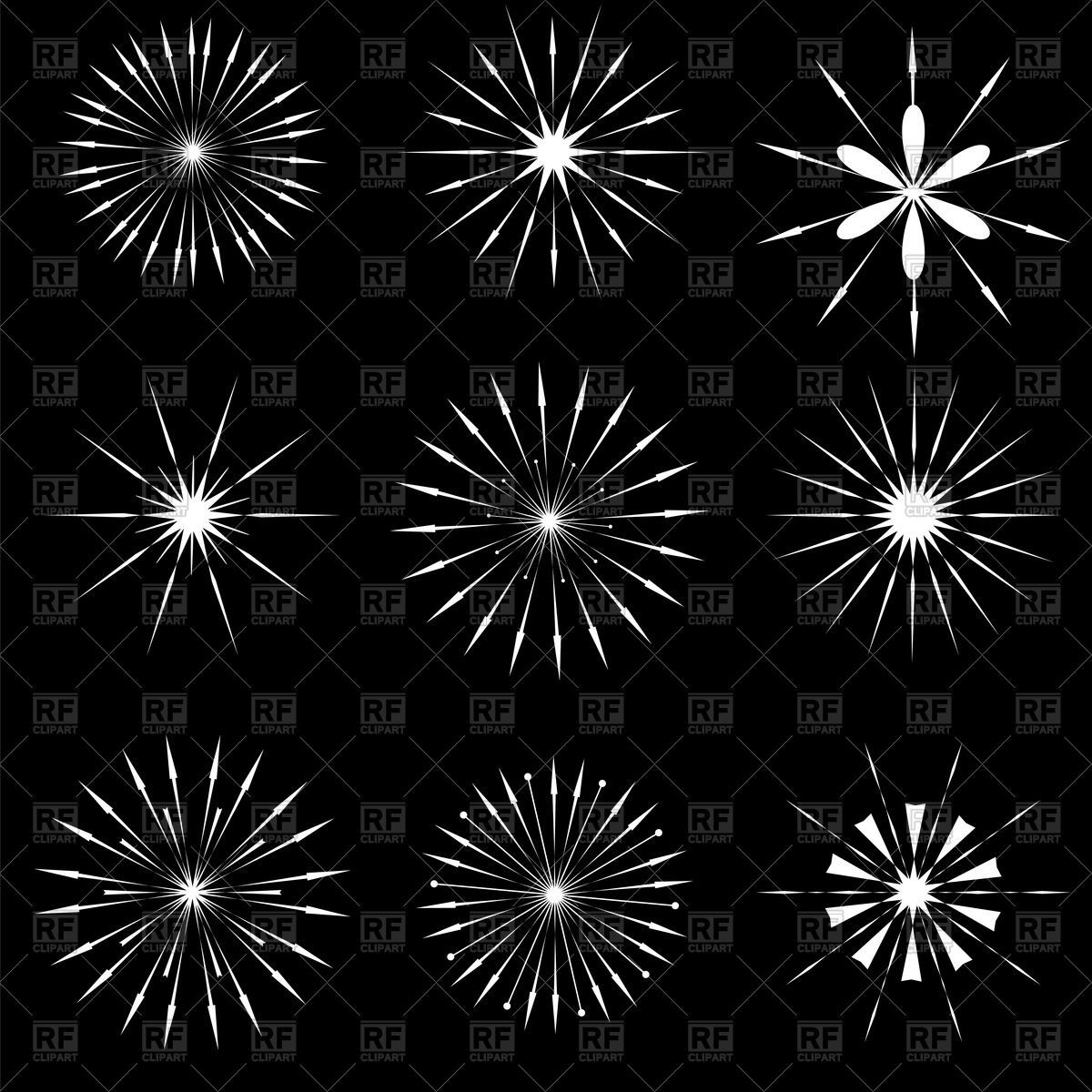 Set Of Starbursts Vector Image Of Objects 1200x1200 Set Of Starbursts Vector Image Of Objects