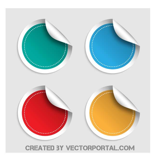 Peeling Stickers Vector Set 660x660 Peeling Stickers Vector Set