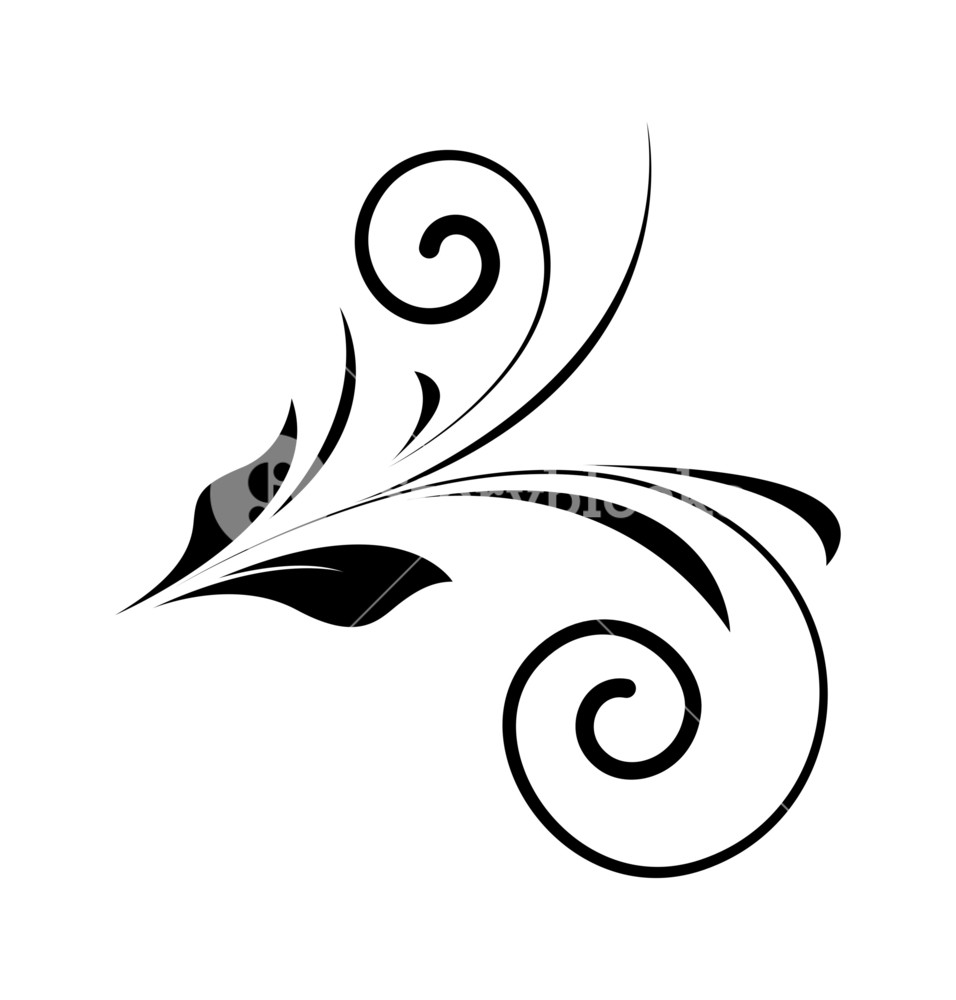 956x1000 Swirl Element Vector Art Design Royalty Free Stock Image