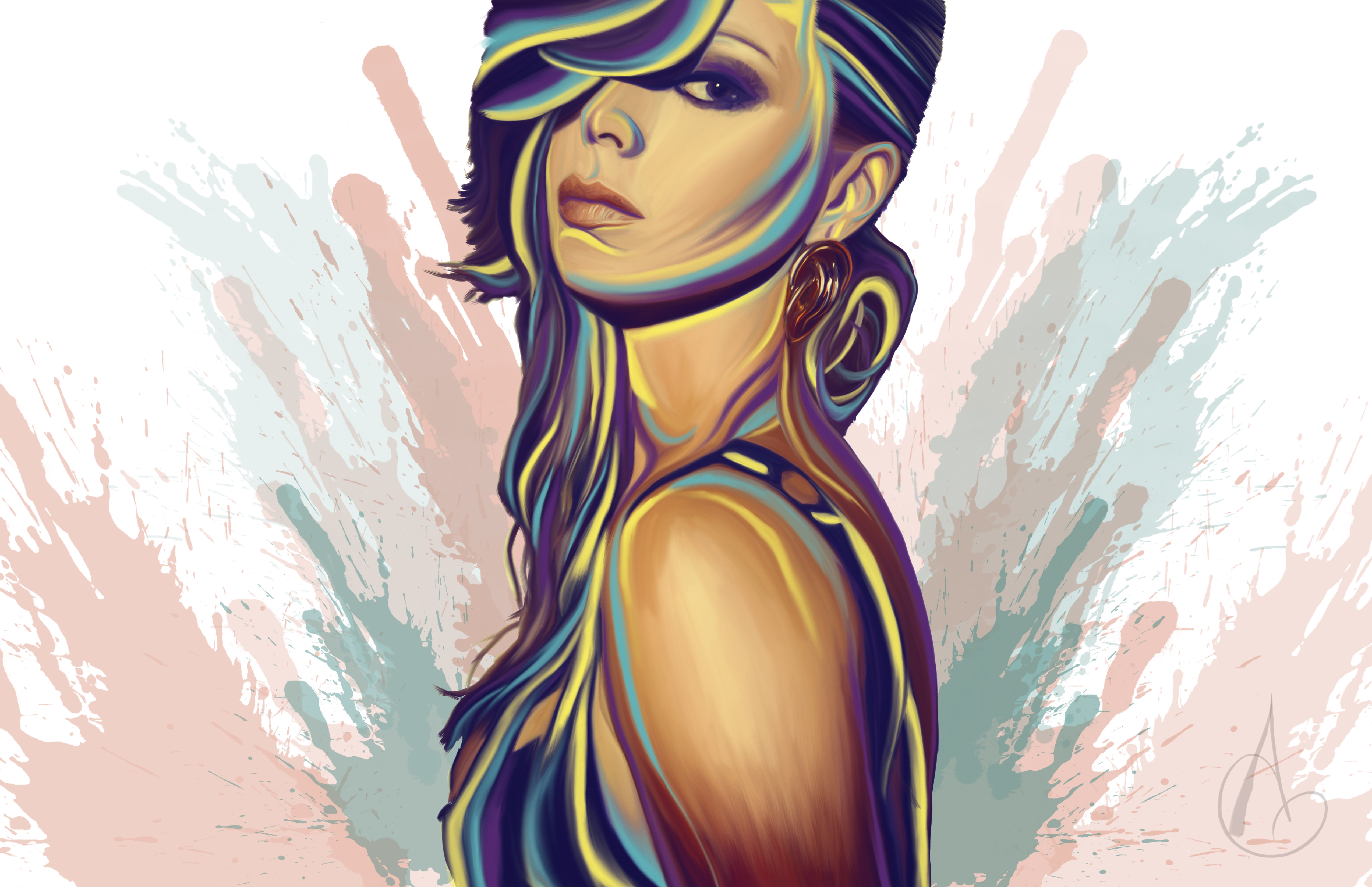 5100x3300 Vector Graphics Girls Mood Art Glance Wallpapers And Free