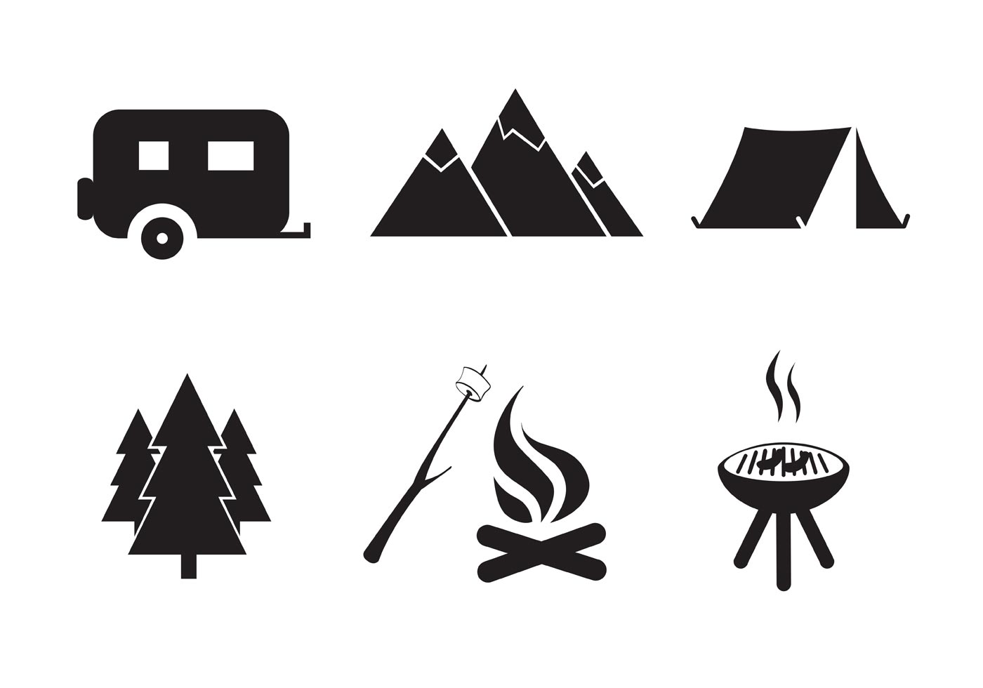 1400x980 Camping Free Vector Art