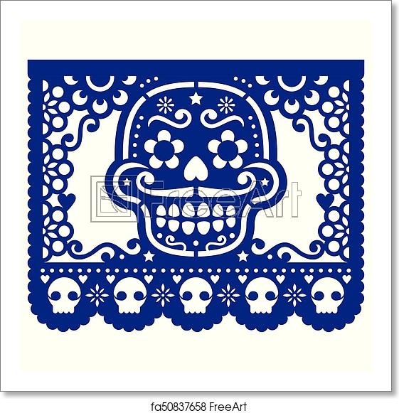 Free Art Print Of Mexican Sugar Skull Vector Paper Decorations 561x581 Free Art Print Of Mexican Sugar Skull Vector Paper Decorations