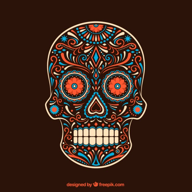 Ornamental Colorful Sugar Skull Vector Free Download 626x626 Ornamental Colorful Sugar Skull Vector Free Download