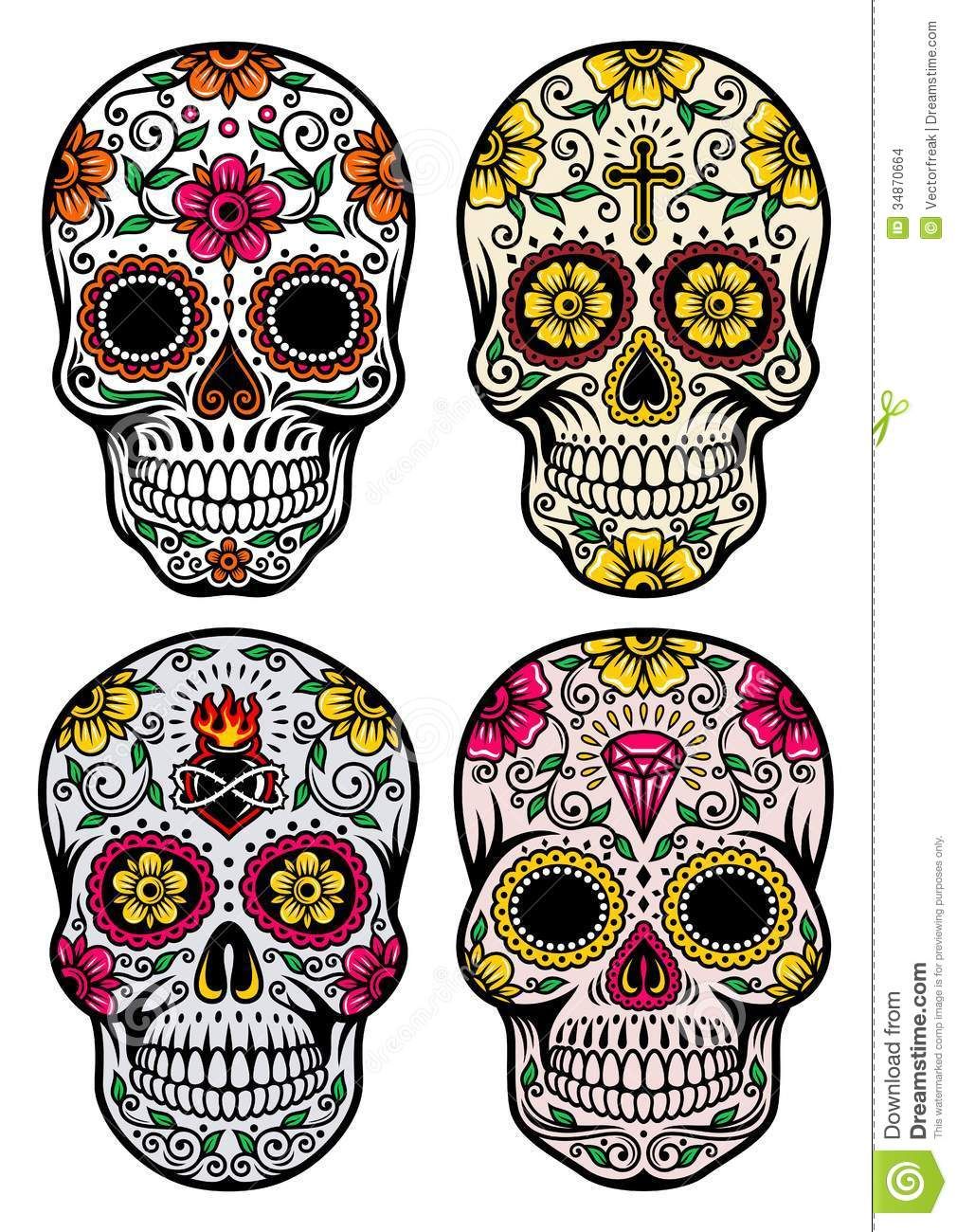 Day Of The Dead Skull Vector Set 1010x1300 Day Of The Dead Skull Vector Set