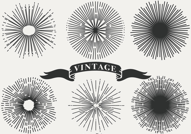 632x443 Vintage Sunburst Shapes Free Vector Download Cannypic
