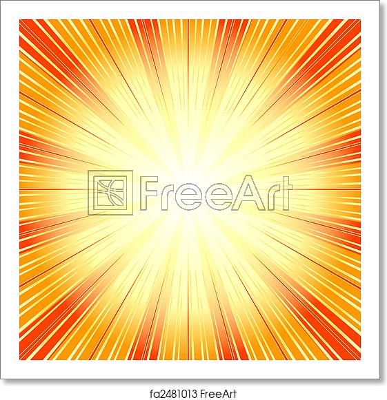 561x581 Free Art Print Of Abstract Orange Background With Sunburst