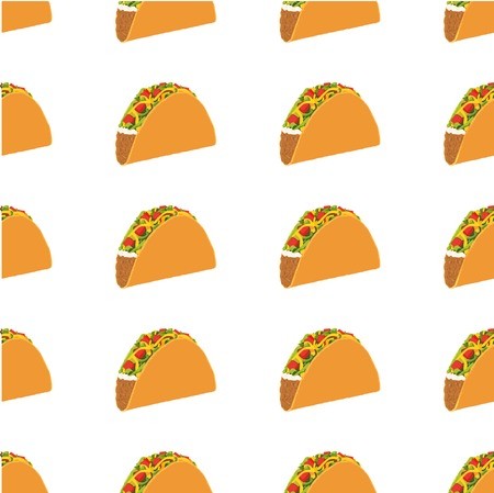 450x449 Mexican Taco Vector Seamless Pattern On White Background Royalty